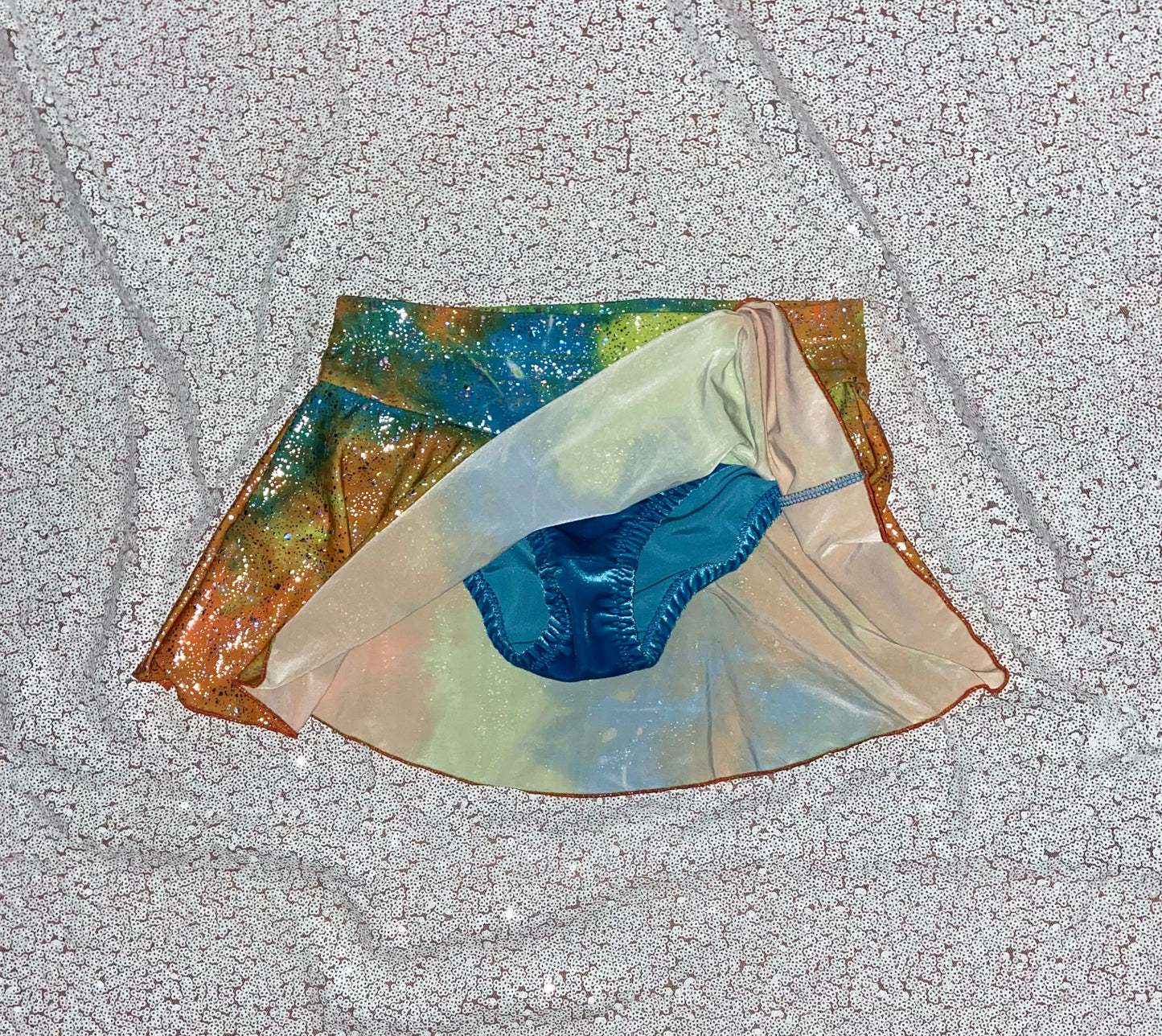 Practice Skirts—Splash of Colours with Silver Metallic