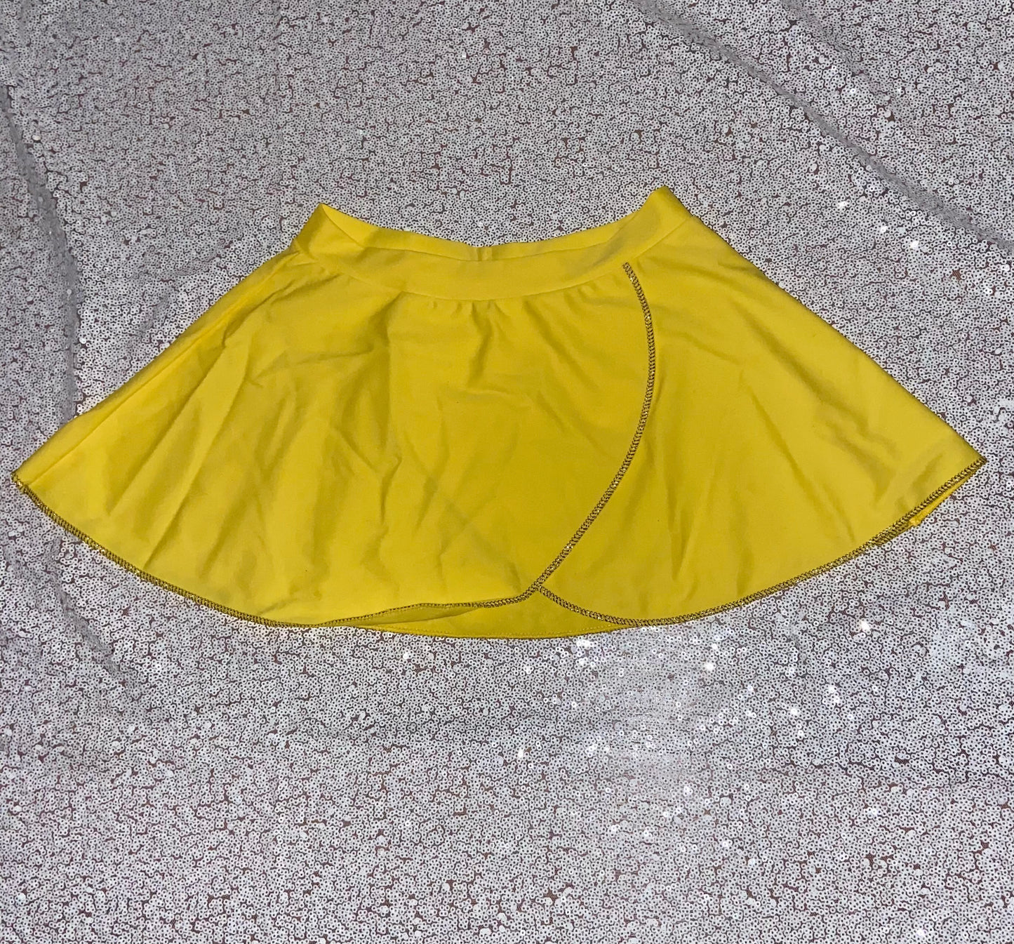 Dance Skirt—Yellow with Glitter Trim