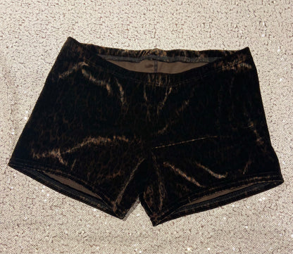 Shorts--Brown Leopard Print