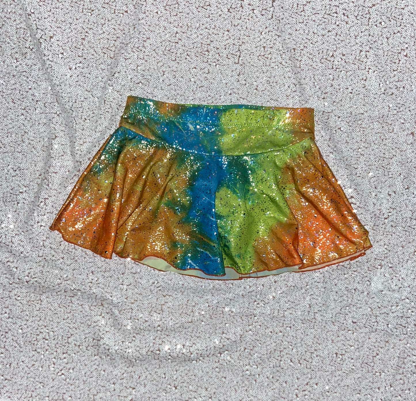 Practice Skirts—Splash of Colours with Silver Metallic