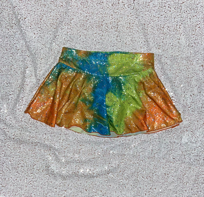 Practice Skirts—Splash of Colours with Silver Metallic