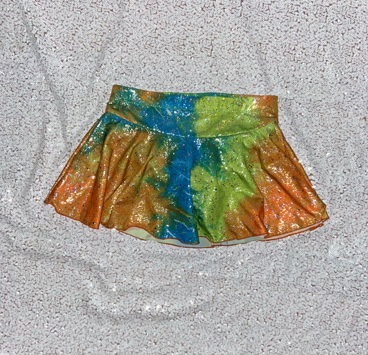Practice Skirts—Splash of Colours with Silver Metallic