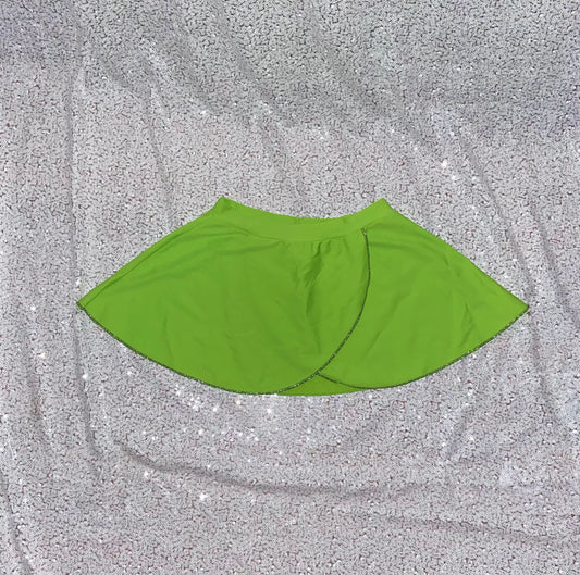 Dance Skirt—Lime Green with Glitter Trim
