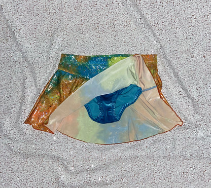 Practice Skirts—Splash of Colours with Silver Metallic