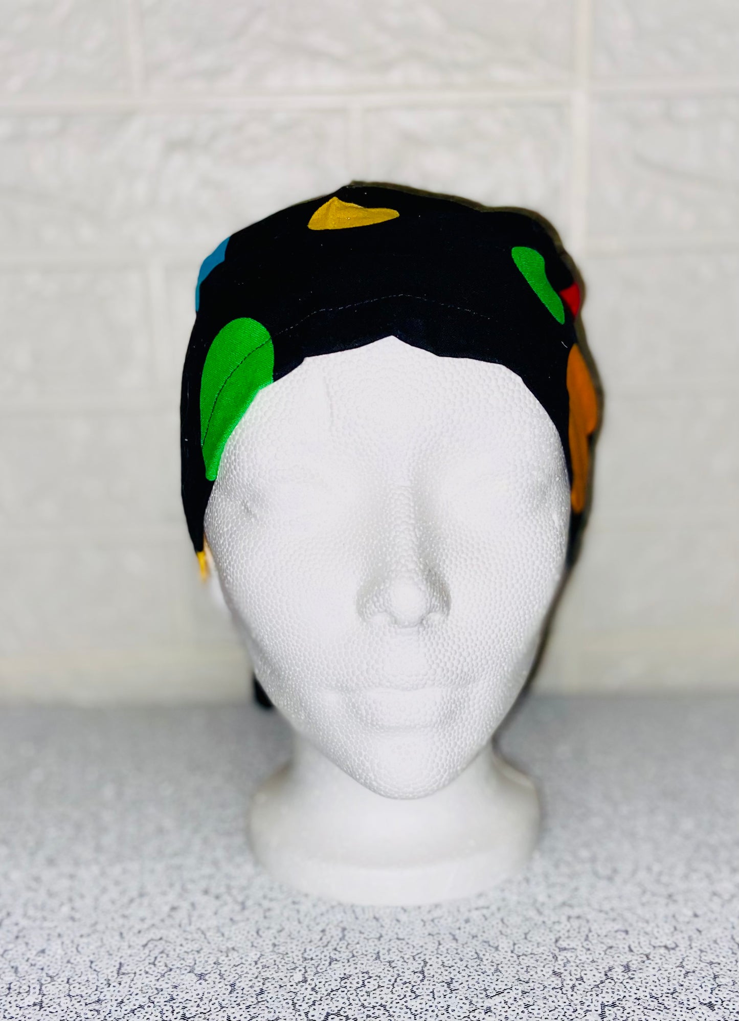 Scrub Caps--Polka Noir