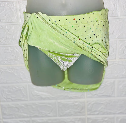 Practice Skirts-Holographic Dots Lime Green