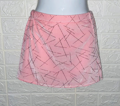 Practice Skirts--Silver Cut Pink Velvet