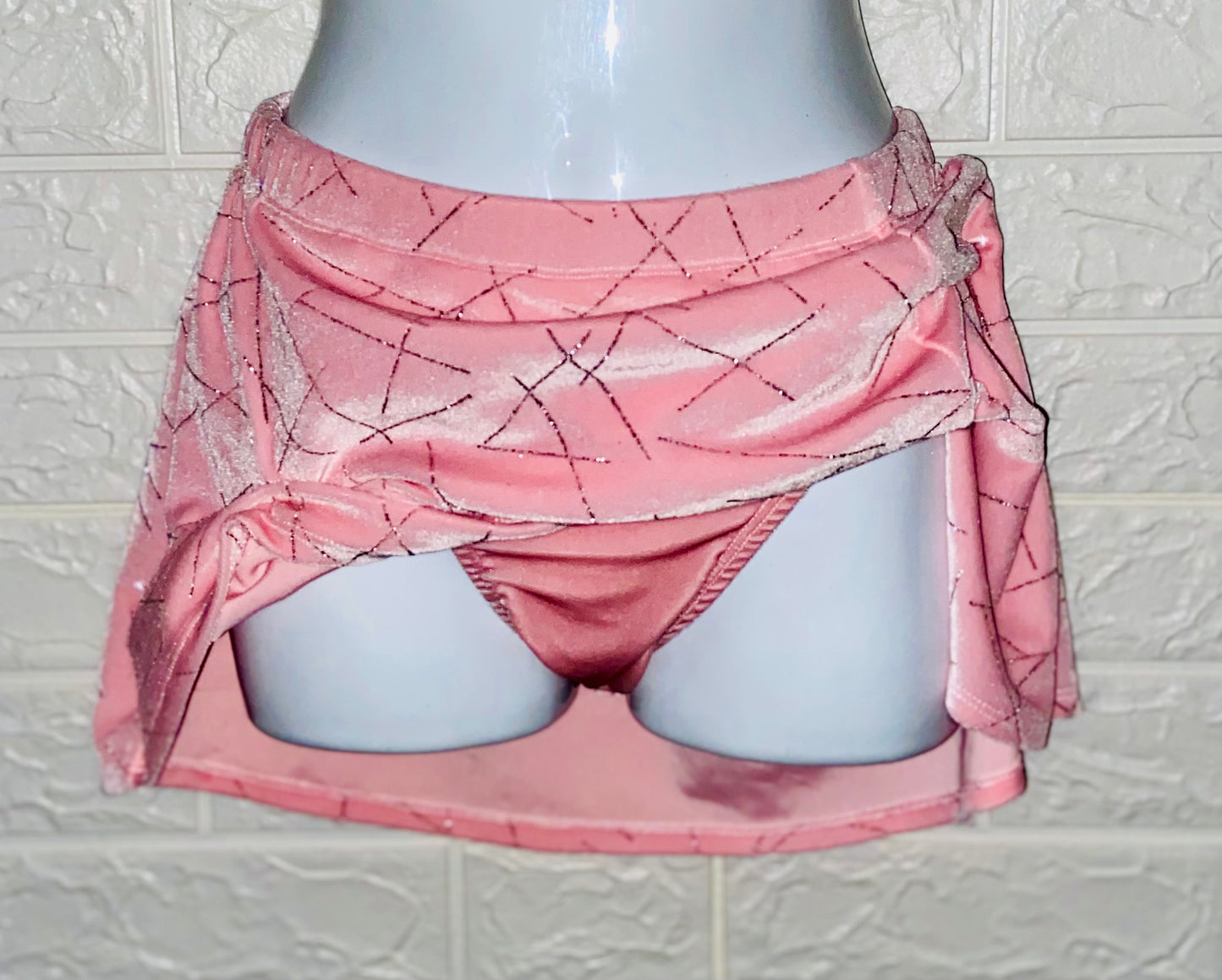 Practice Skirts--Silver Cut Pink Velvet